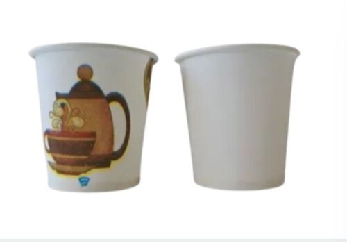 Disposable Paper Tea/Coffee Cups - Capacity 75 ml, Dimensions 52 mm Height x 47 mm Top Diameter x 35 mm Bottom Diameter, Ideal for Events/Parties, Printed Design