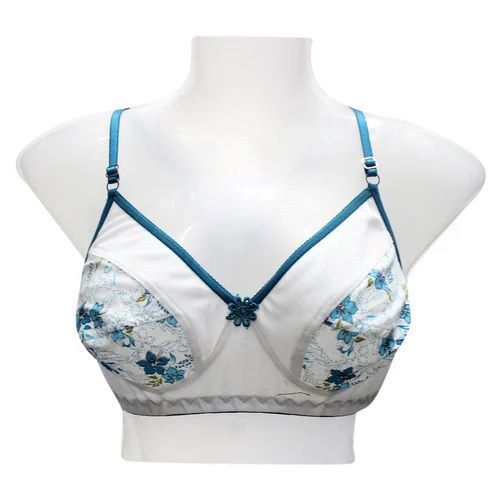 Colored Printed Bra - Cotton Material, Padded Design, Multi Color | Light Padding, Seamless Design, Durable Stitching, Stretchable Fabric, Hook-and-Eye Closure, Smooth Cups, Fade-Resistant Prints, No Chafing