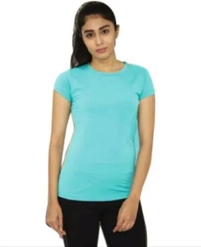 Crew Neck Plain Cotton T Shirt - Cotton Size S XL XS Light Blue Striped | Breathable Material Lightweight Feel Tag-Free Comfort