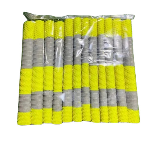Florocent Cricket Bat Grip - Rubber Material, 12 Pieces, Yellow and Grey Color | Adjustable, Flexible, Unisex Design for Adult Cricket Players