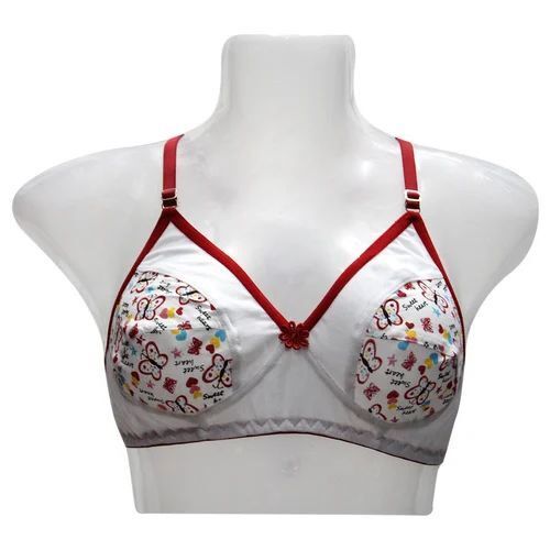 Ladies Premium Quality Cotton Bra - Multi Color, Light Padding with Seamless Design, Durable Stitching, Stretchable Fabric, Hook-and-Eye Closure, Smooth Cups, Fade-Resistant Prints, No Chafing