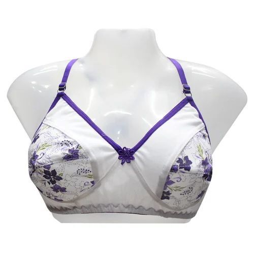 Ladies Premium Quality Cotton Bra - Multi Color, Light Padding & Seamless Design, Durable Stitching, Stretchable Fabric, Hook-and-Eye Closure, Smooth Cups, Fade-Resistant Prints, No Chafing