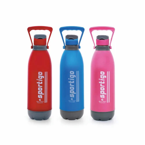 Multi-Color Fancy Water Bottles - 2000 Milliliter Plastic Material Round Shape | Leakproof Design Elegant Designer Style