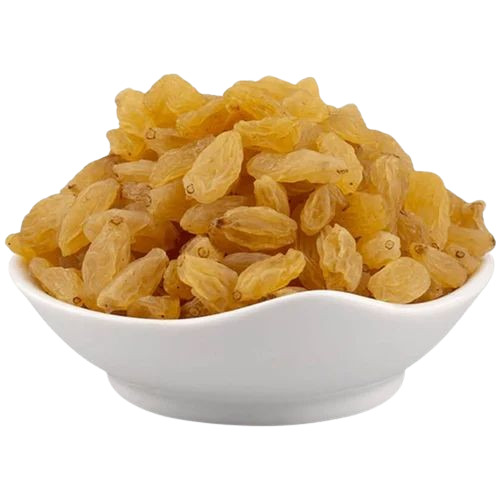 Packed Golden Raisin - 250 Grams Seedless Elongated Shape Golden Color Sunlight Dried Very Good Quality 100% Maturity Sweet Taste 12 Months Shelf Life