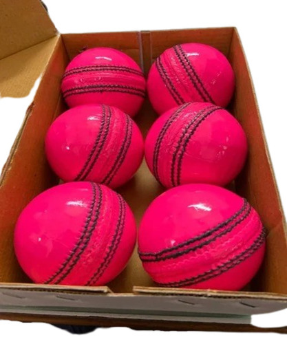 Leather Cricket Ball - Premium Quality, Durable Leather Material, Vibrant Pink Color, Unisex Design for Adults