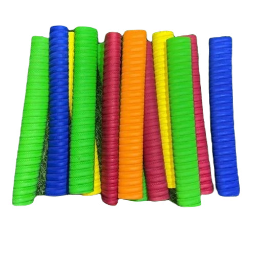 Round Coil Cricket Bat Grip - Rubber Material, Pack of 12 Pieces | Adjustable, Multicolor, Flexible Design for Adults, Unisex Application
