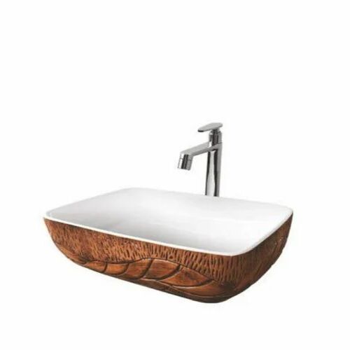Ceramic Table Top Basin - Premium Quality, Optimum Grade, Oval Shape, White Color, Plain Style for All Hand Wash Uses