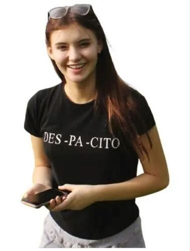 Tee Cotton T Shirt - Cotton, Size XS/S, Black | Breathable Material, Lightweight Feel, Classic Fit, Crew Neckline, Short Sleeves, Tag-Free Comfort