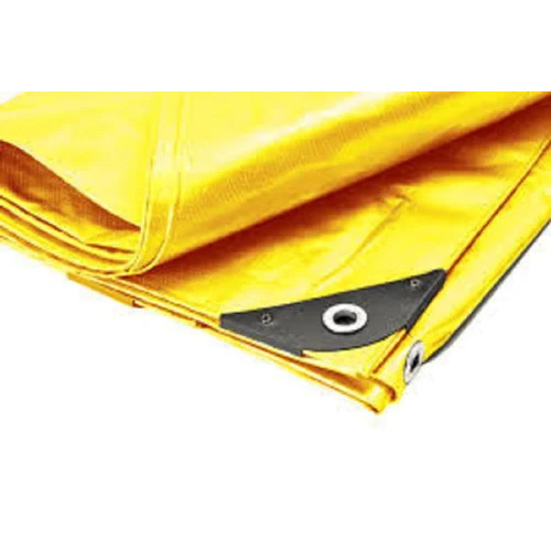Yellow Ldpe Coated Tarpaulin - 90-350 Gsm, Tearing Strength 15kgf To 80kgf | Woven Polypropylene, Standard Design, Plain Tent Style For Weather Protection