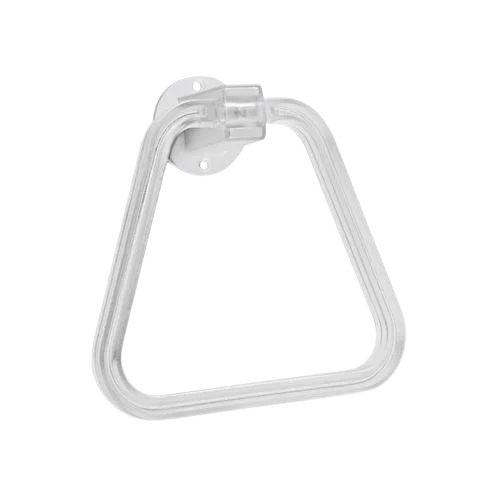 Bathroom Towel Ring - Polished Stainless Steel, Triangle Shape, Wall-mounted Design In Silver