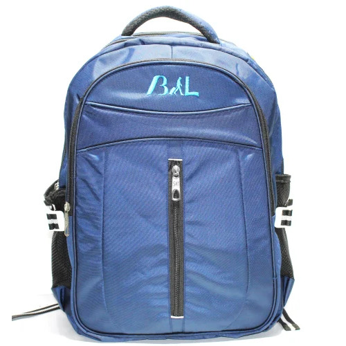 Classic Blue School Backpack - Plain Design, Non Waterproof, Unisex Style for Carrying Books