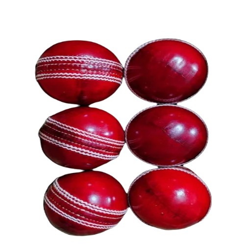 Leather Cricket Ball - Standard Size, Red Color | Light Weight, Durable for Adult Use