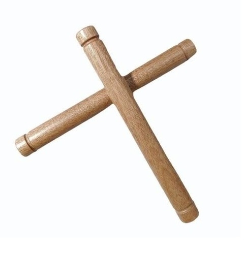 Dandiya Sticks - Wooden, Sanded Beachwood & Rubber Wood | Lightweight, Eco-Friendly, Manual Music Instrument for Festivals