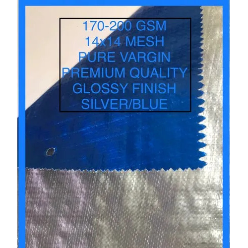 HDPE Waterproof Tarpaulin - 22 to 25 Kg, Blue Color, 0% Virgin Plastic with LDPE Lamination Coating, UV Resistant, Non-Recyclable
