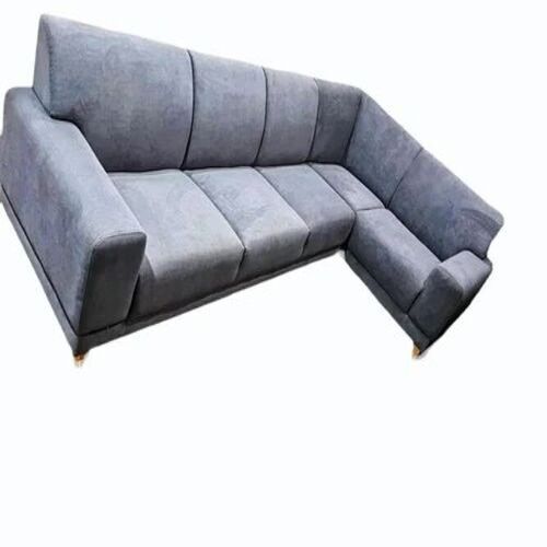 L Shape Sofa - Premium Quality Fabric 7 Seater | Wooden Frame, Attractive Blue Design, Ideal for Living Room