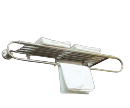 Stainless Steel Towel Rack - 24 Inch, Polished Chrome Finish, Wall Mounted, Silver Color, SS 202 Material