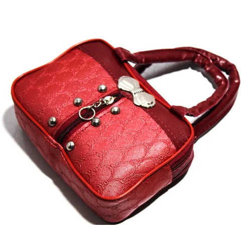Ladies Handbag - PU Leather, 15*8*19 cm | Waterproof, Casual Style, Zipper Closure, Handmade with 2 Pockets