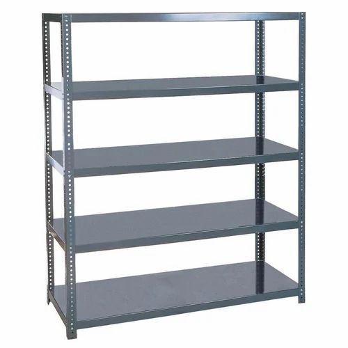 Angle Rack Filing Cabinet - Mild Steel, 4x6 ft Size, Gray Color, 5 Racks, Paint Coated Finish | Customizable Dimensions for Warehouse Use