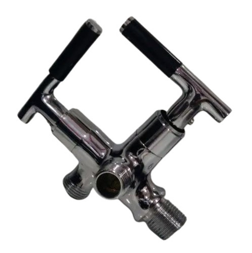 2 Way Angle Cock - Stainless Steel 2-Way Fitting | Silver Color Corrosion Resistant Design