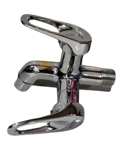 2 Way Bib Cock - 15MM Size, Classic Wall Mounted Design | Stainless Steel, Durable and Elegant Finish