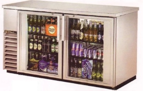 Back Bar Chiller - Silver Metal, 900MM X 545MM X 900MM , 200-250 Bottle Capacity, 2-10 DegreeC Temperature Range, Adjustable Shelves, Bottle Cooling System