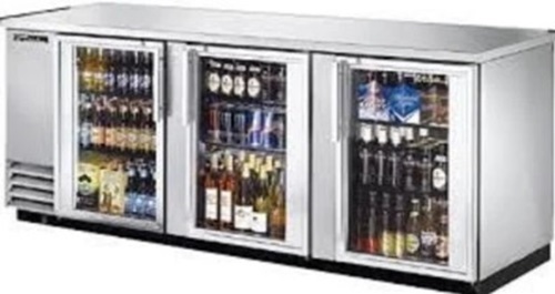 Back Bar Chiller - Stainless Steel, Matte Black Finish | 3 Adjustable Shelves, Digital Defrost, R134 Refrigerant, Temperature Range 0 to 10