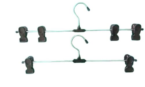 Premium Stainless Steel Clip Hanger - Lightweight Design, Rust-Resistant, Non-Slip Clips, Adjustable Width, Easy to Hang, Space-Saving, Black And Grey | Multi-Purpose Use, Sturdy Hooks, 12 Pieces per Dozen