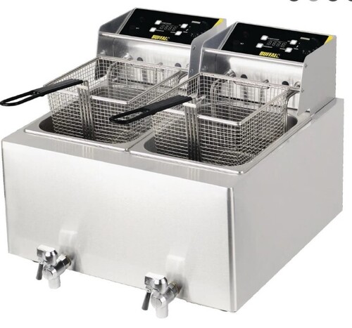 Deep Fat Fryers - Square Shape, Gray Stainless Steel Finish | Ideal For Hotels And Restaurants