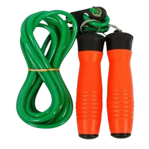 Durable Skipping Rope - PVC Material, Stretchable Design , Machine Made for Enhanced Skipping Performance, Eye-Catching Green Color