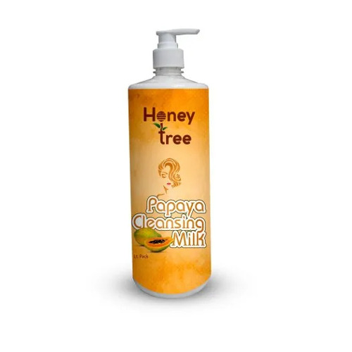 Papaya Cleansing Milk - 1 Liter, Light Yellow Pump Bottle | Unisex Day Lotion for Normal Skin, Achieves Clean and Radiant Skin