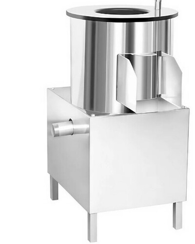 Potato Peeler Machine - Stainless Steel, 10-15KG Capacity, Semi-Automatic, Roller Brush | Silver Finish, Designed for Commercial Use