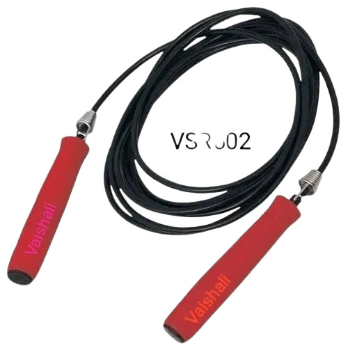 PVC Skipping Rope - Stretchable, Machine Made | Black, New Condition, Ideal for Skipping