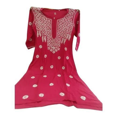 Rayon Chikankari Kurti