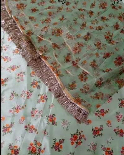 Satin Semi-Stitched Printed Suit - Unstitched Design Machine Washable | Elegant Style for Effortless Grace