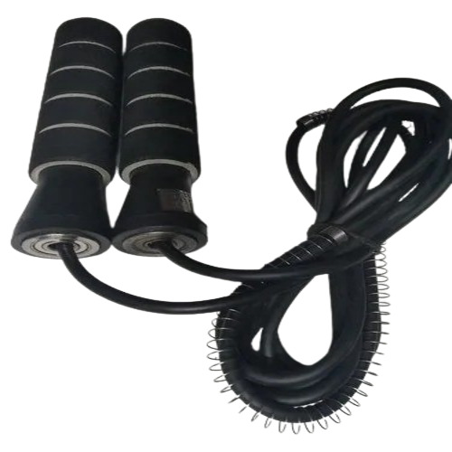 Skipping Rope - Rubber Material, Stretchable Design | New, Machine Made, Black Color
