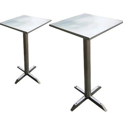 Square Dining Table - Stainless Steel, Customized Design, Silver Finish | Ideal for Restaurants, Non-Folding Structure