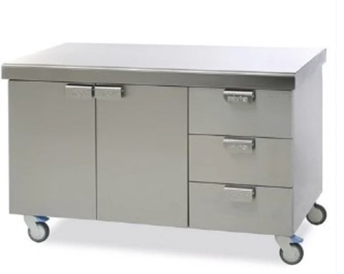 Stainless Steel Work Table - 4x2 Feet, 3 Drawer Design with Polished Surface Finish for Restaurant Use