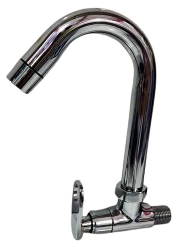 Stainless Steel Sink Cock - 15MM Chrome Color Round Shape | Durable Stainless Steel Construction for Reliable Bathroom Fitting