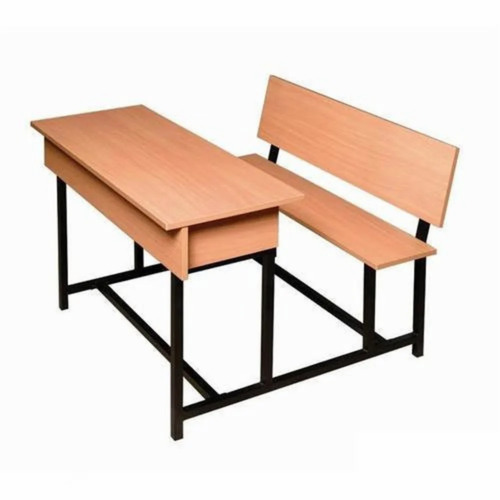 Student School Bench - Wood, 2 Seater, Brown, Polished Finish | Attractive Multicolor Design, Optimized for Home Usage