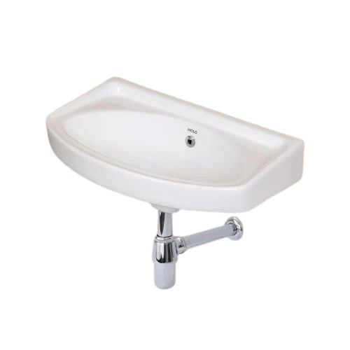 Wall Mount Wash Basin - Durable Ceramic, Customized Size | Polished Finish, Long Lasting, Rectangle Shape, Wall Mounted Installation