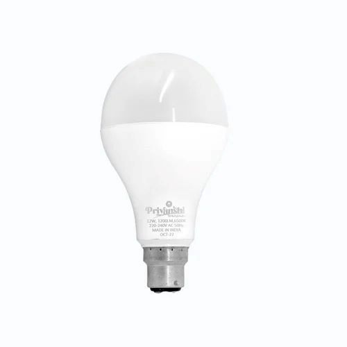 12 Watt Premium LED Bulb - Ceramic Body, Round Shape, White Color | Optimum 5000-6500 K, Cost Effective, Wide Beam Angle, Safe Plug-and-Play Design, Consistent Brightness, 18 Months Warranty