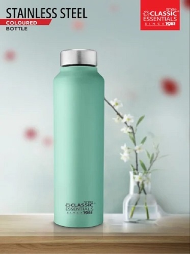 Classic Essentials Hydrate Stainless Steel Water Bottle 1000 ml - Multi-Color Screw Cap Design Round Shape | Modern & Durable for Home Use