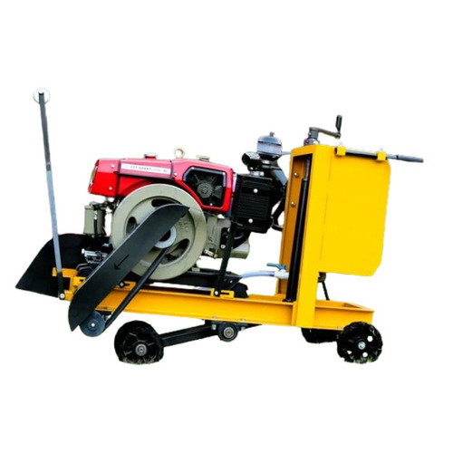 Concrete Road Cutting Machine - MS Material, Max Cut Depth 12 Inches, 13HP Capacity | High Torque, Water Cooling System, Manual Control