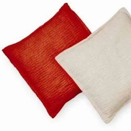 Cotton Sofa Cushion - Fibre Filling, Plain Design in Red and Cream | Perfect for Home Decor