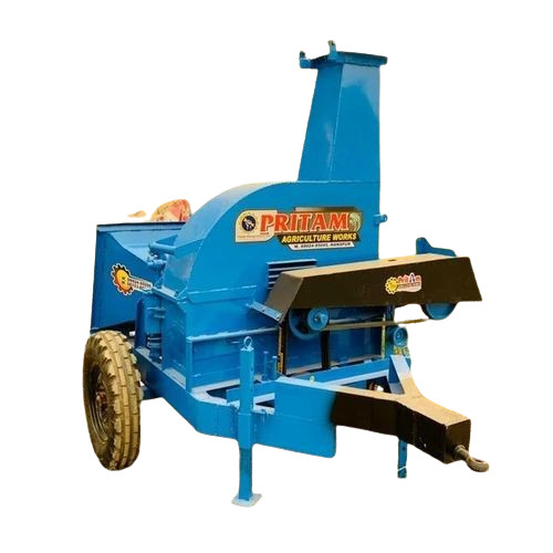 Electric Wood Chipper Machine - Single Shaft, 10 Hp Motor | Durable Design, Automatic Operation, 1.5 T/hr Capacity, Vertical Style, Fine Finishing, Blue Color, 1-year Warranty