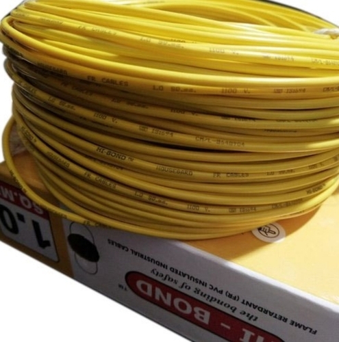 Flexible Single Core Cable - 0.5 sq. to 630 sq. Yellow PVC, High Conductivity, Durable Insulation, Flame Retardant, Weather Resistant, Lightweight, Easy Installation