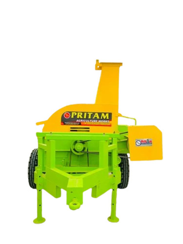 Heavy Duty Shredding Machine - Single Shaft, Electric Power Source, Fine Finishing, Durable Design | Automatic Operation, Yellow-Green Color, Vertical Style, 1 Year Warranty