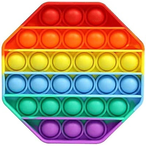Pop It Fidget Silicone Toys - Silicone Rubber, 12x12x4 cm, Multicolor | Soft, Flexible, Non-Toxic, Lightweight, Durable for Indoor & Outdoor Play