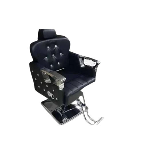 Styling Chair - Leather Upholstery, Stainless Steel Frame , Black Color with Footrest, Flexible Design up to 200 Kg Capacity | Dream Attitude Model DA-7714