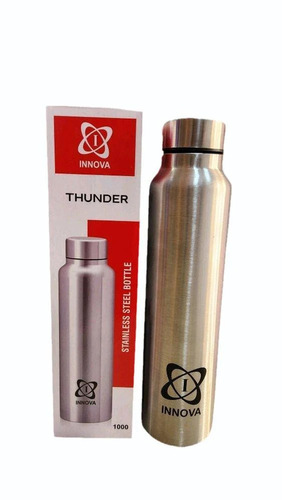 Stainless Steel Water Bottle - 1000ml Capacity, Silver Round Design | Durable Screw Cap for Personal and Home Use